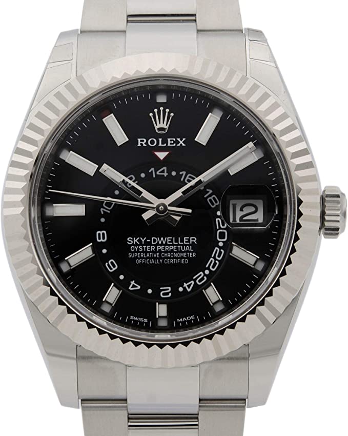 Rolex sky dweller cheap stainless steel black dial